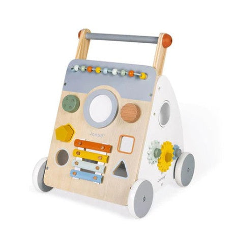 JANOD Sweet Cocoon multi-activity wooden baby walker with beads and gears