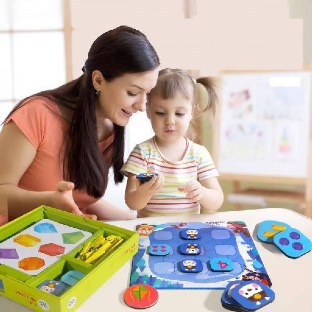 Jar Melo 6 In1 Math Games toy set featuring blue activity board and colorful game pieces for kids