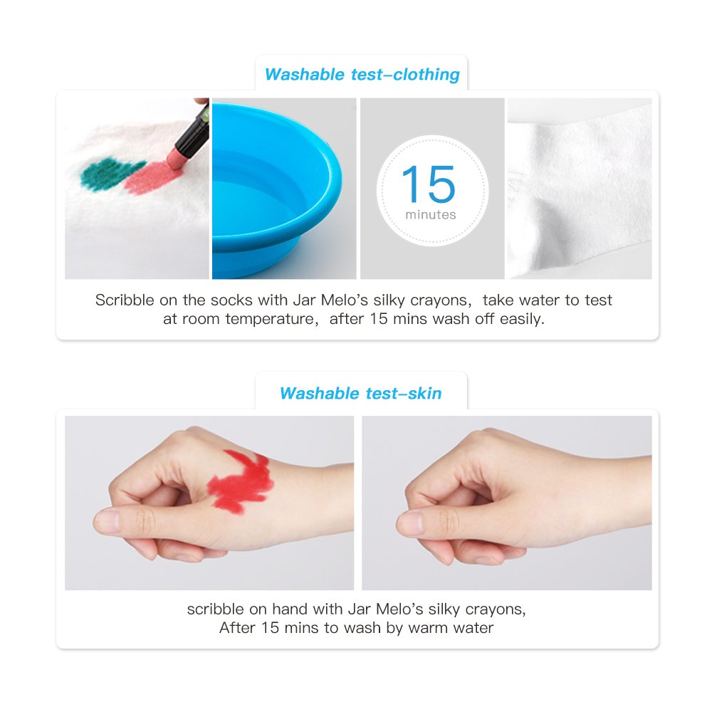 Jar Melo Baby Roo Washable Silky Smooth 6 Colors Non-Toxic Crayons