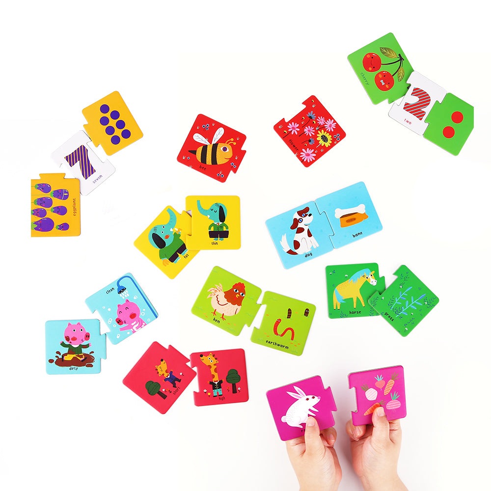 Jar Melo First Puzzle Match and Count colorful animal cards set for toddlers with bright animal illustrations