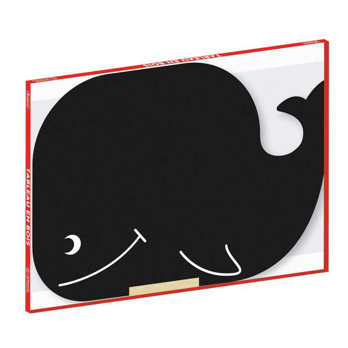 Jeujura wooden blackboard whale with red frame for kids’ chalk art