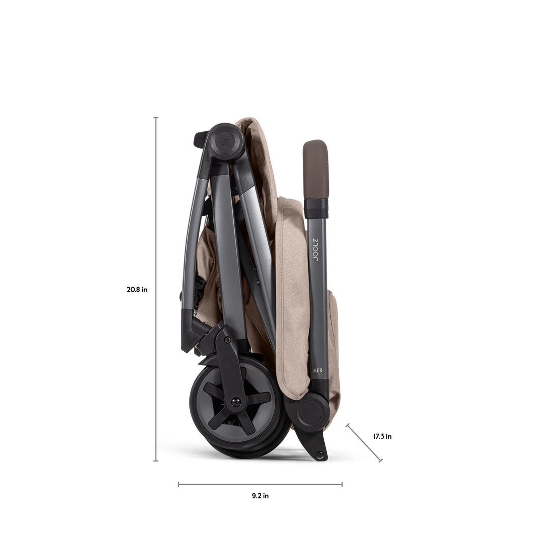 Joolz Aer² Lightweight Stroller - folded stroller dimensions diagram