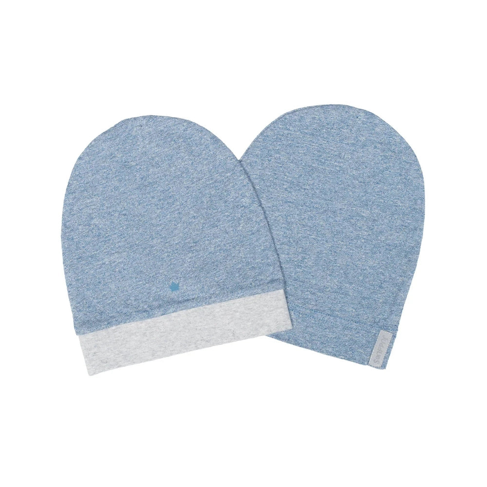 Juddlies baby slouchy hat 2-pack in denim blue organic cotton