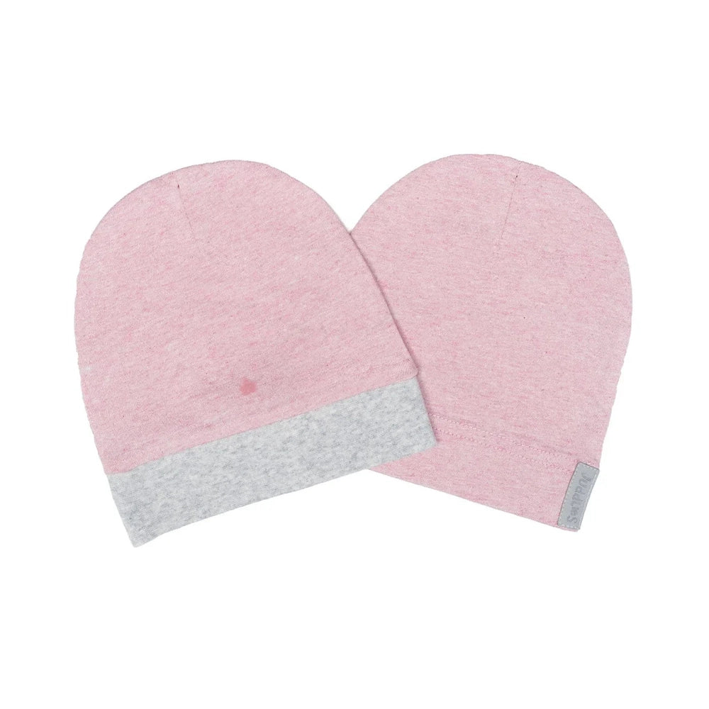 Juddlies baby organic cotton slouchy hats, dogwood pink, 2-pack