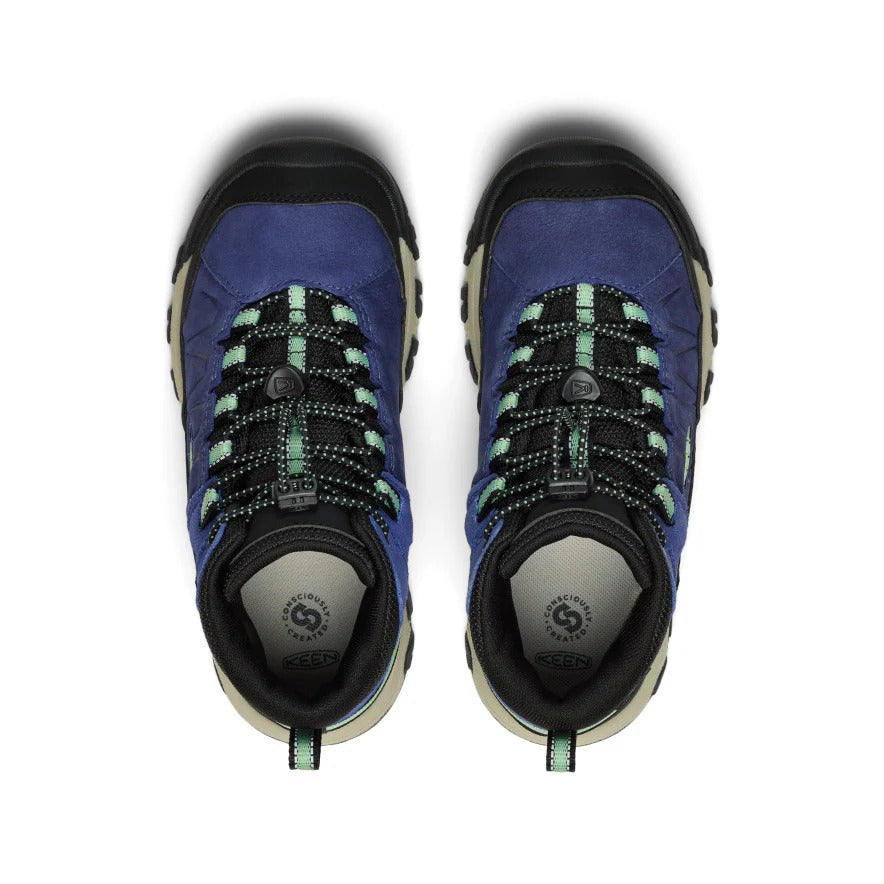 Keen Big Kids' Targhee Iv Waterproof Hiking Boot Blue Hemlock