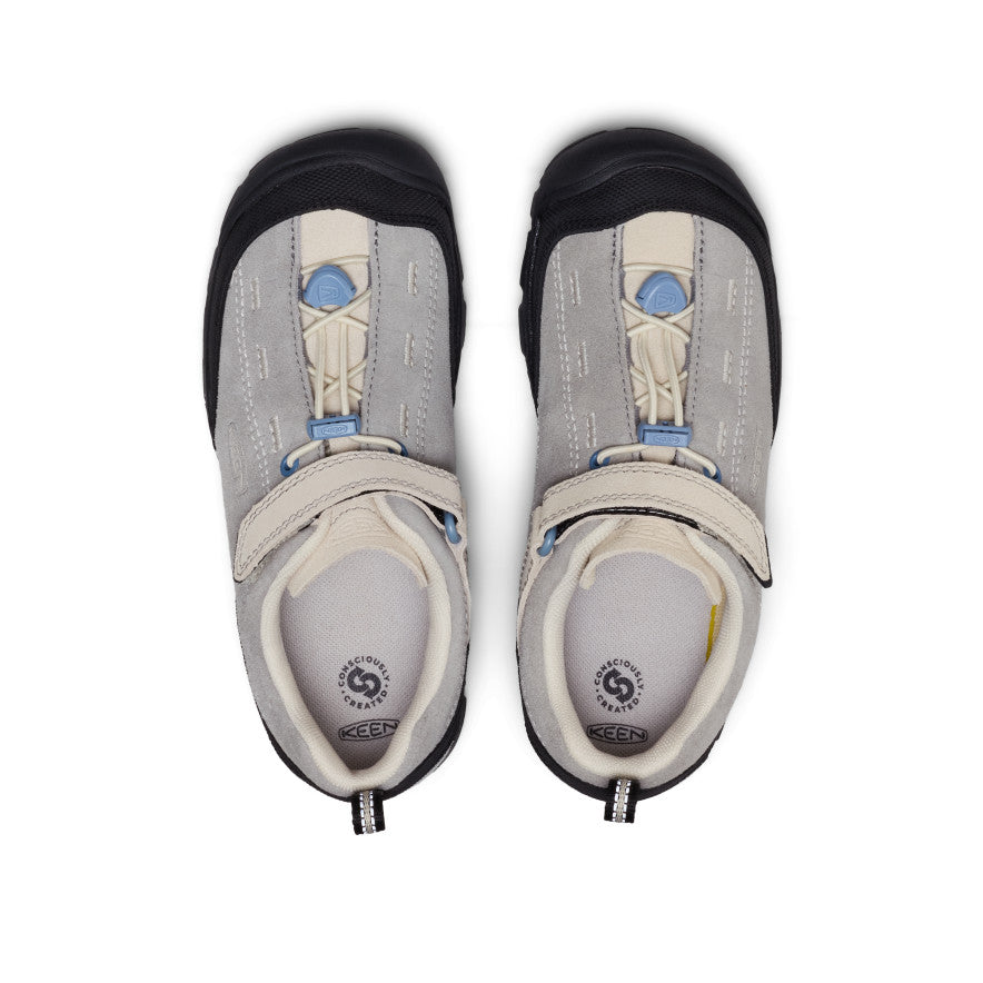 Keen Big Kids' Jasper II Alloy/Birch - paired shoes in a top view showing the closure and footbed