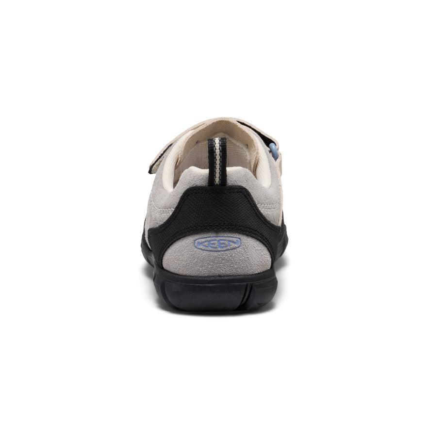 Keen Big Kids' Jasper II Alloy/Birch - heel view showing the rear pull tab and outsole