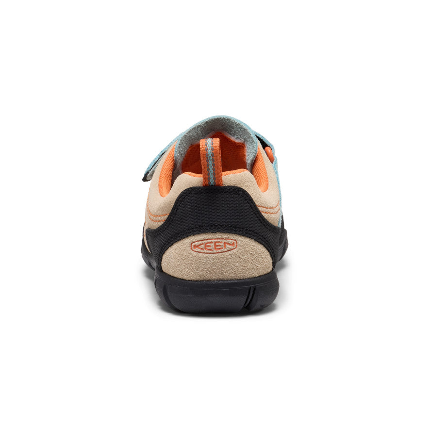 Keen Big Kids' Jasper II Safari/Aquifer - heel view showing the rear pull tab and outsole