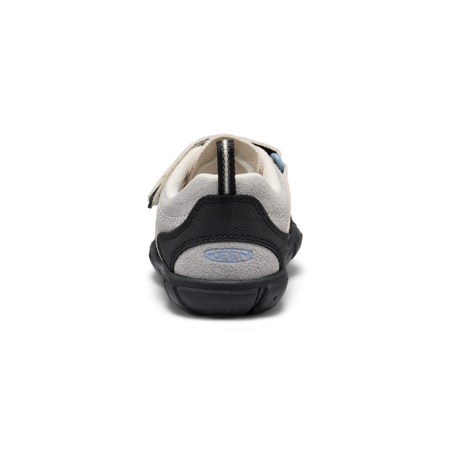 Keen Little Kids' Jasper II Alloy/Birch - heel view showing the rear pull tab and outsole