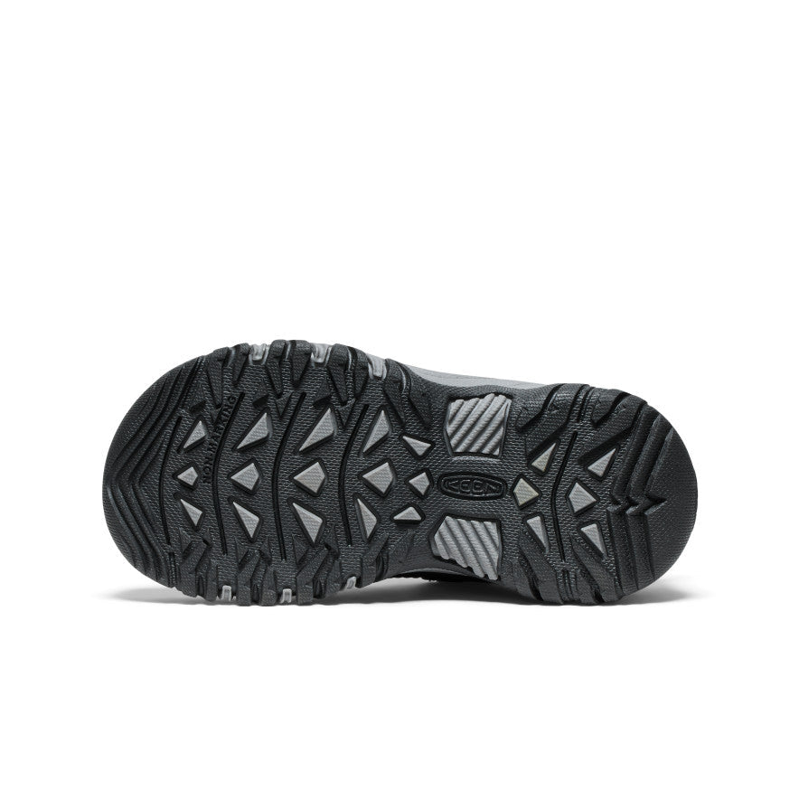 Keen Little Kids' Targhee IV Waterproof Hiking Shoe Black/Steel Grey - outsole tread and traction pattern