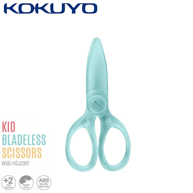 Kokuyo kid bladeless scissors blue with rounded handles for children