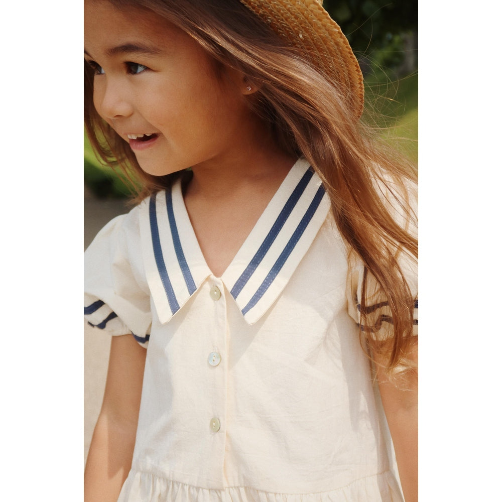 Konges Slojd Allie Sailor Dress Gots Optic White