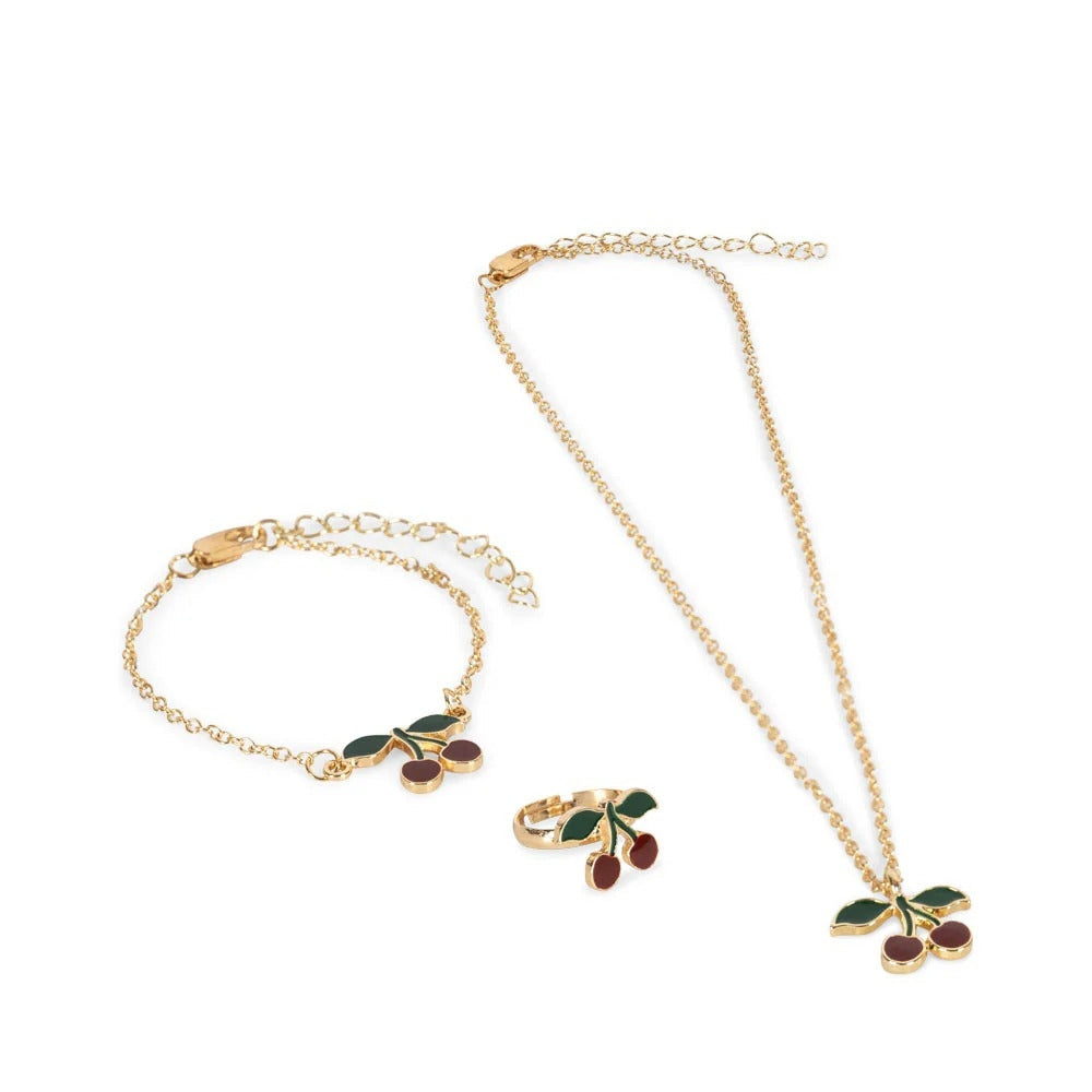 Konges Slojd Cherry Jewelry Set Gold