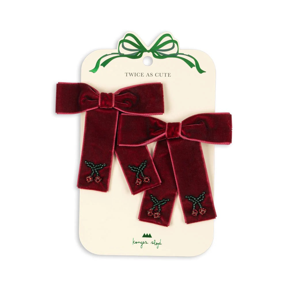 Konges Slojd Juliette Bow Hair Clip 2 Pack Rio Red