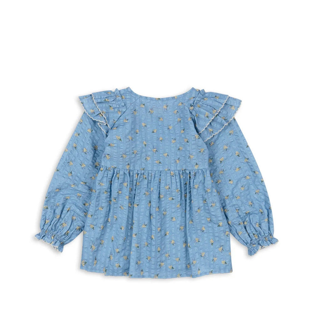 Konges Slojd Kim Frill Blouse Gots Billie Blue