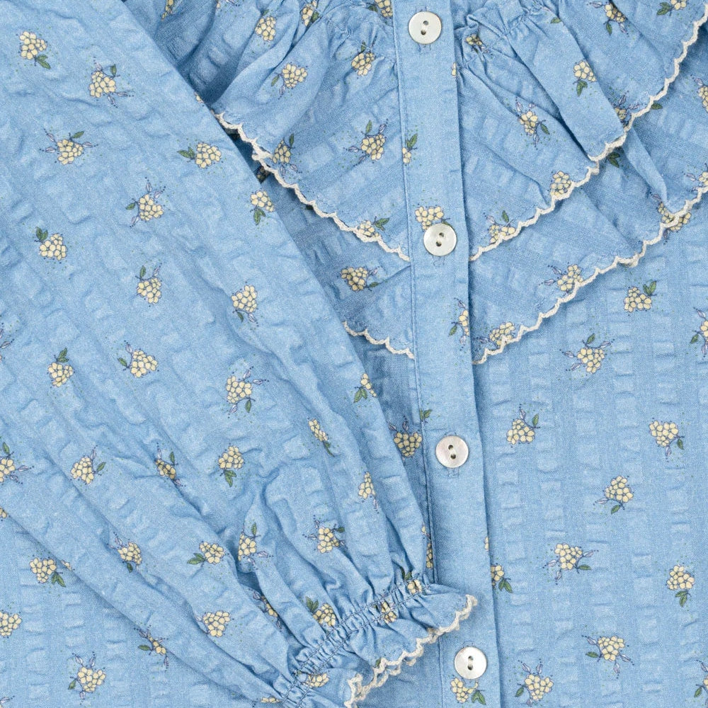 Konges Slojd Kim Frill Blouse Gots Billie Blue