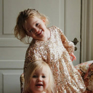 Konges Slojd Lila Sequins Bow Dress Gold Glitter