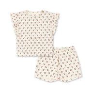 Konges Slojd Lin Frill Two Piece Set Gots Cherry Motif
