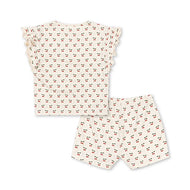 Konges Slojd Lin Frill Two Piece Set Gots Cherry Motif