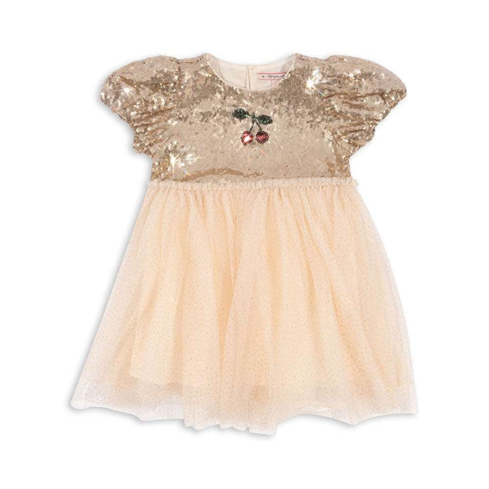 Konges Slojd Starla Puff Sleeve Dress Gold Blush
