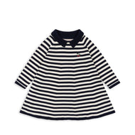Konges Slojd Venton Cotton Knit Dress Gots Navy Stripe