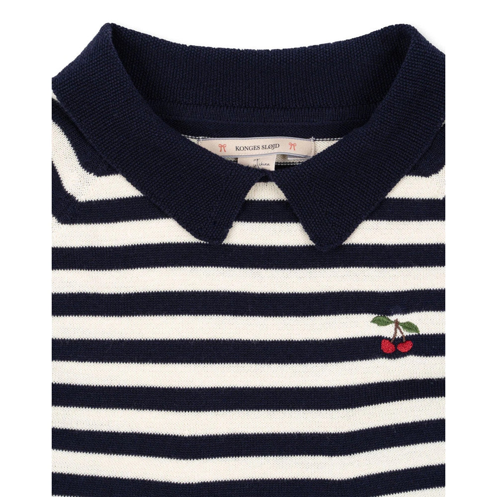 Konges Slojd Venton Cotton Knit Dress Gots Navy Stripe