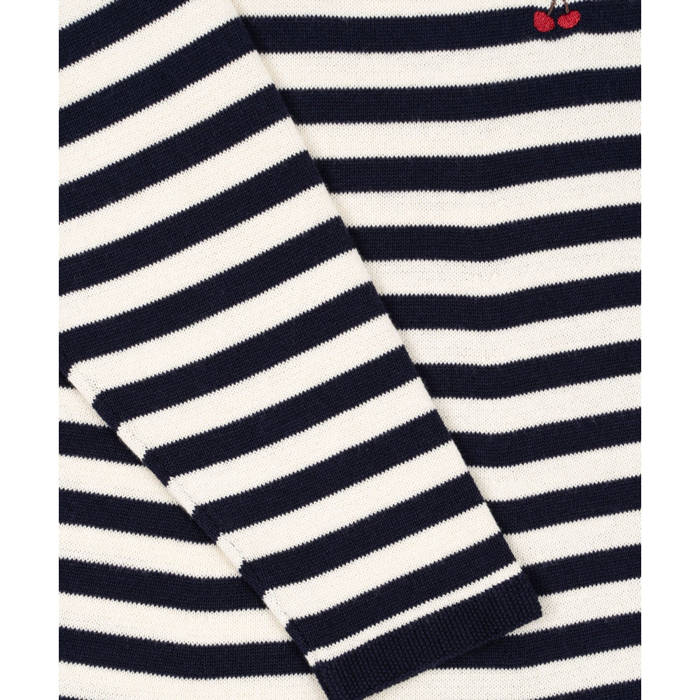 Konges Slojd Venton Cotton Knit Dress Gots Navy Stripe