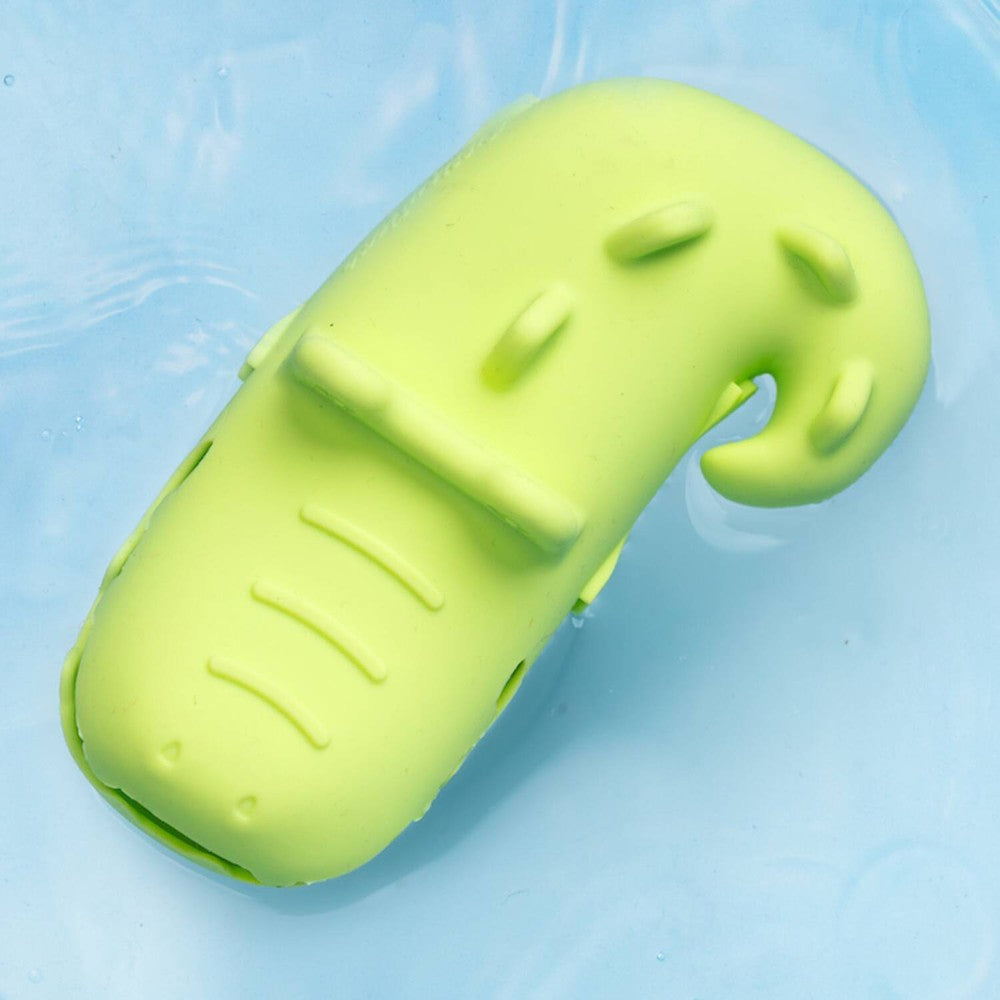 Anatole floating crocodile bath toy by Lilliputiens, lime green