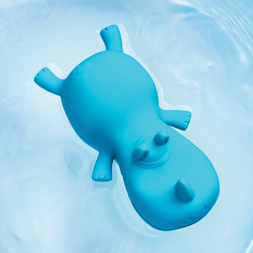 Marius the floating rhino bath toy by Lilliputiens, bright blue
