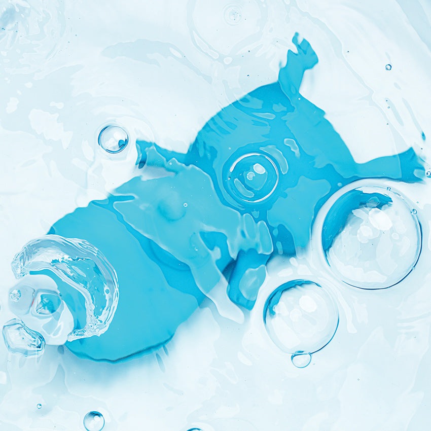 Lilliputiens Marius Floating Rhino bath toy, blue rubber plastic