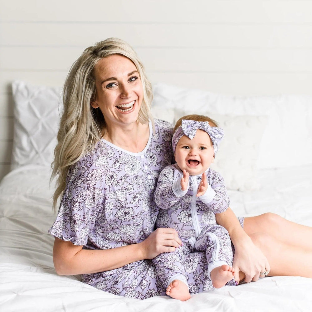 Little Sleepies Bamboo Pajama Set Women's Peonies