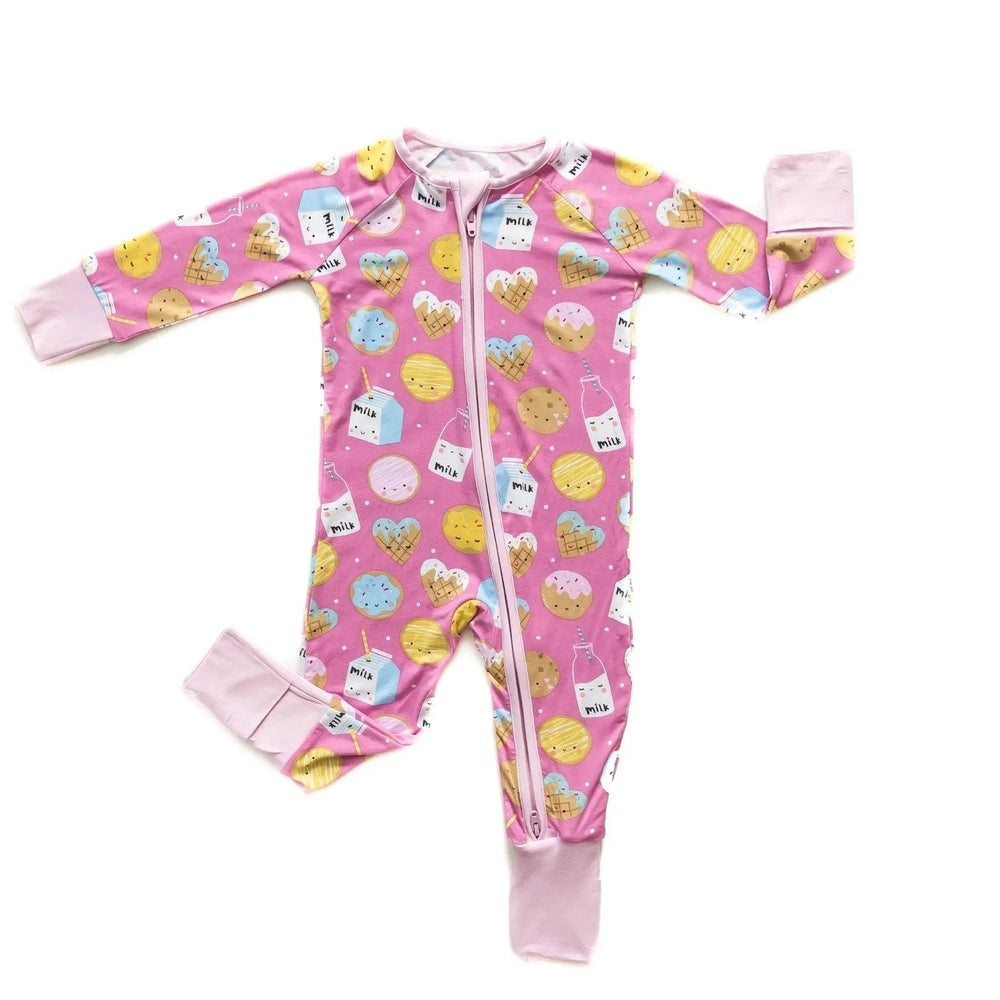 Littlesleepies Pink Cookies & Milk Bamboo Viscose Zippy