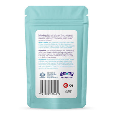 Bath Rubble Mermaid by Loot Toy Co in teal packaging, bath & body cosmetic product