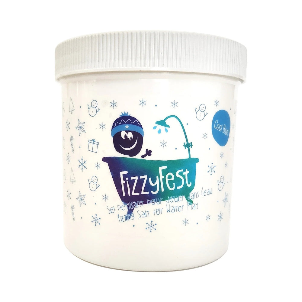 Fizzy Fest Coloured Bath Salts Cool Blue tub LOOT TOY CO for bath and water play