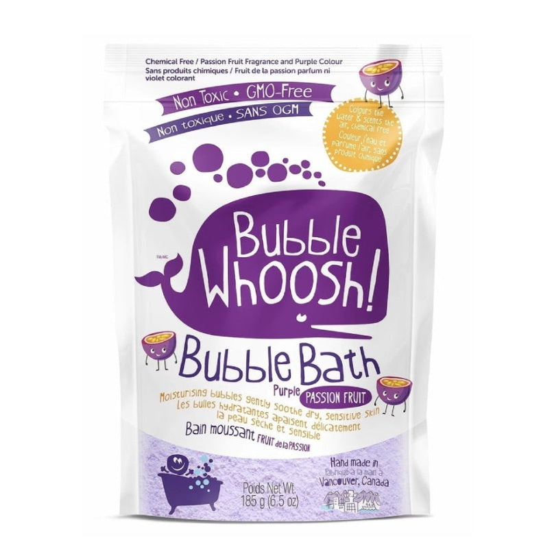 Loot Toy Co Foaming Bath Powder Passion Fruit bath soak with silky purple bubbles, 185 g