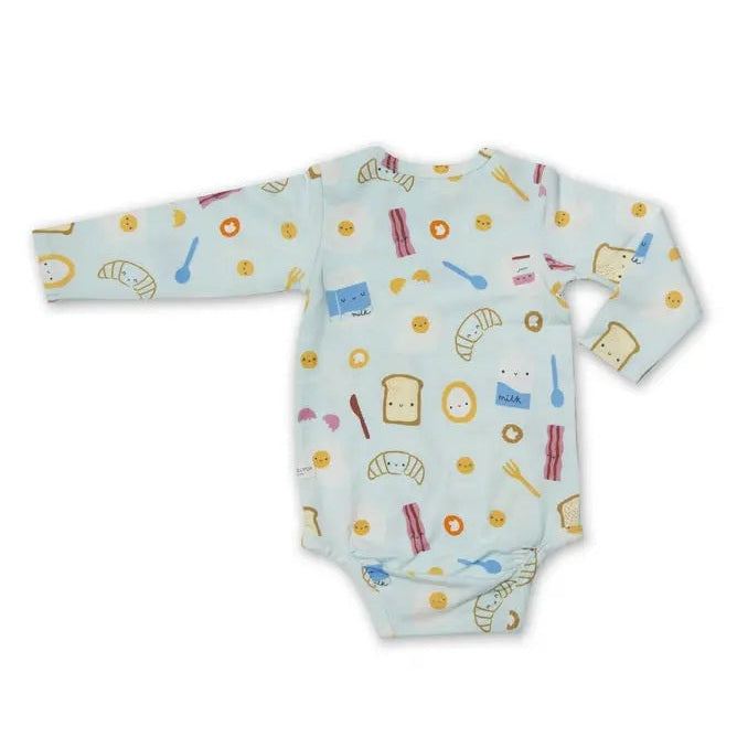 Loulou Lollipop Long Sleeve Bodysuit In Tencel Breakfast Blue