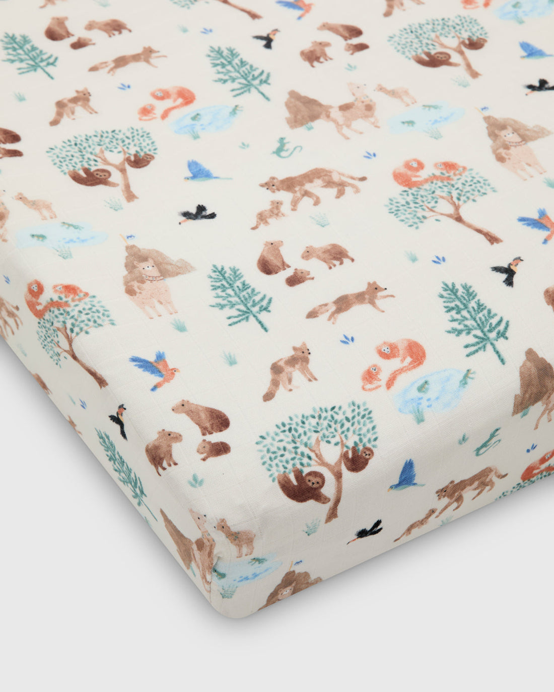 Loulou Lollipop Muslin Fitted Crib Sheet – front product view 1 of 3