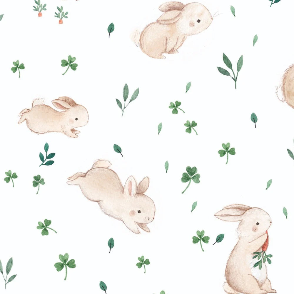 Loulou Lollipop Muslin Fitted Crib Sheet Bunny Meadow