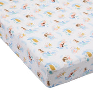 Loulou Lollipop Muslin Fitted Crib Sheet Mermaids