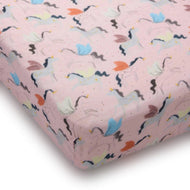 Loulou Lollipop Muslin Fitted Crib Sheet Unicorn Ballet