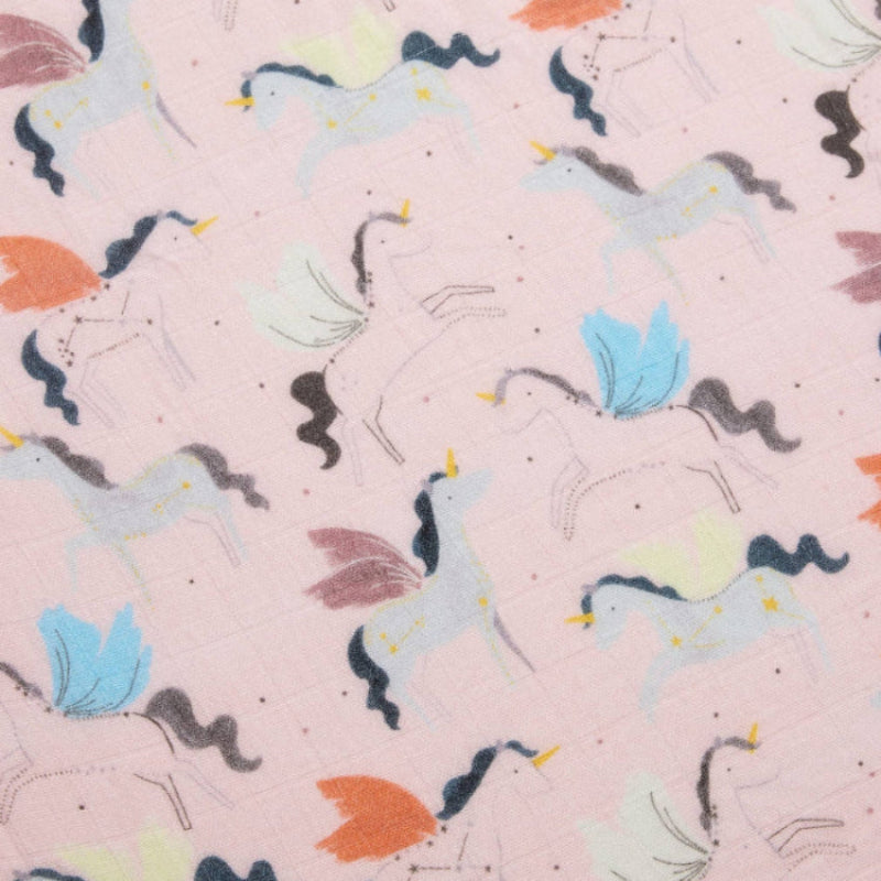 Loulou Lollipop Muslin Fitted Crib Sheet Unicorn Ballet