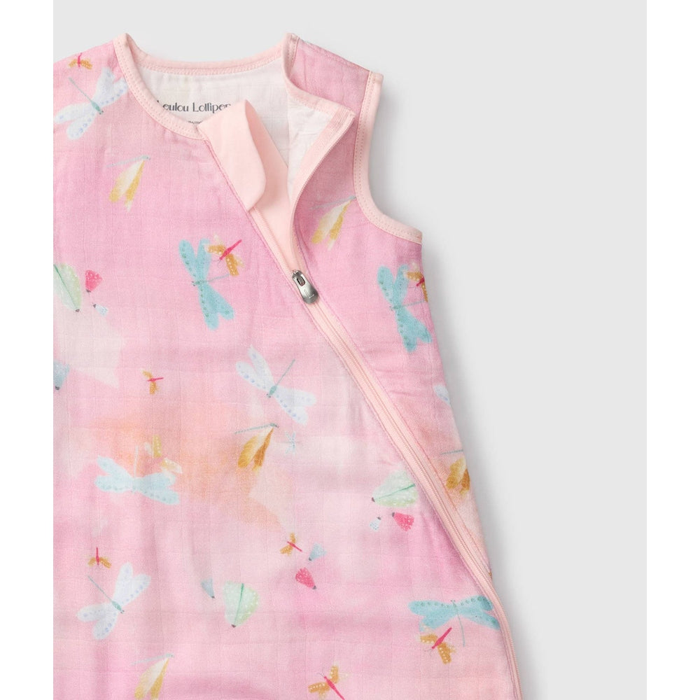 Loulou Lollipop Muslin Lightweight Sleep Bag 0.5 TOG Dancing Dragonflies back view