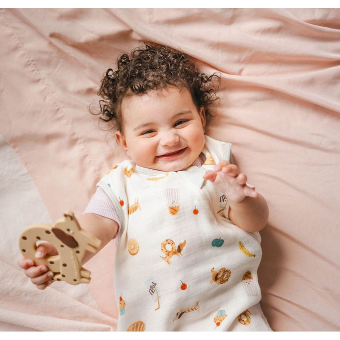 Loulou Lollipop Muslin Lightweight Sleep Bag 0.5 TOG - French Breakfast image 6