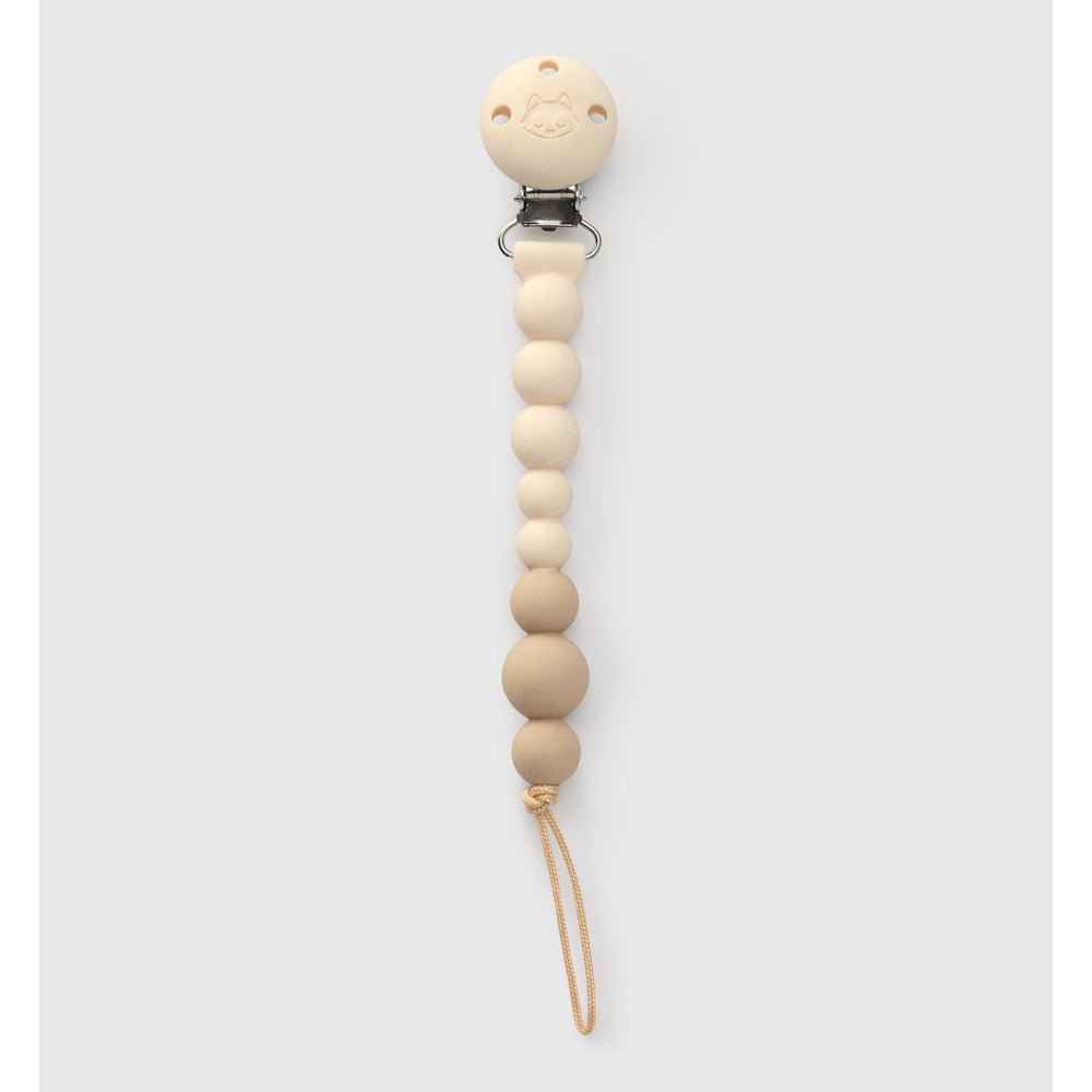 Loulou Lollipop OneC Silicone Pacifier Clip Coconut Milk front view