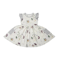 Loulou Lollipop Ruffle Pocket Dress Hedgehogs