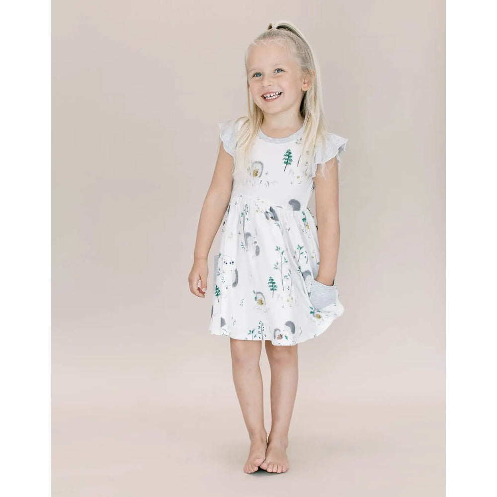 Loulou Lollipop Ruffle Pocket Dress Hedgehogs