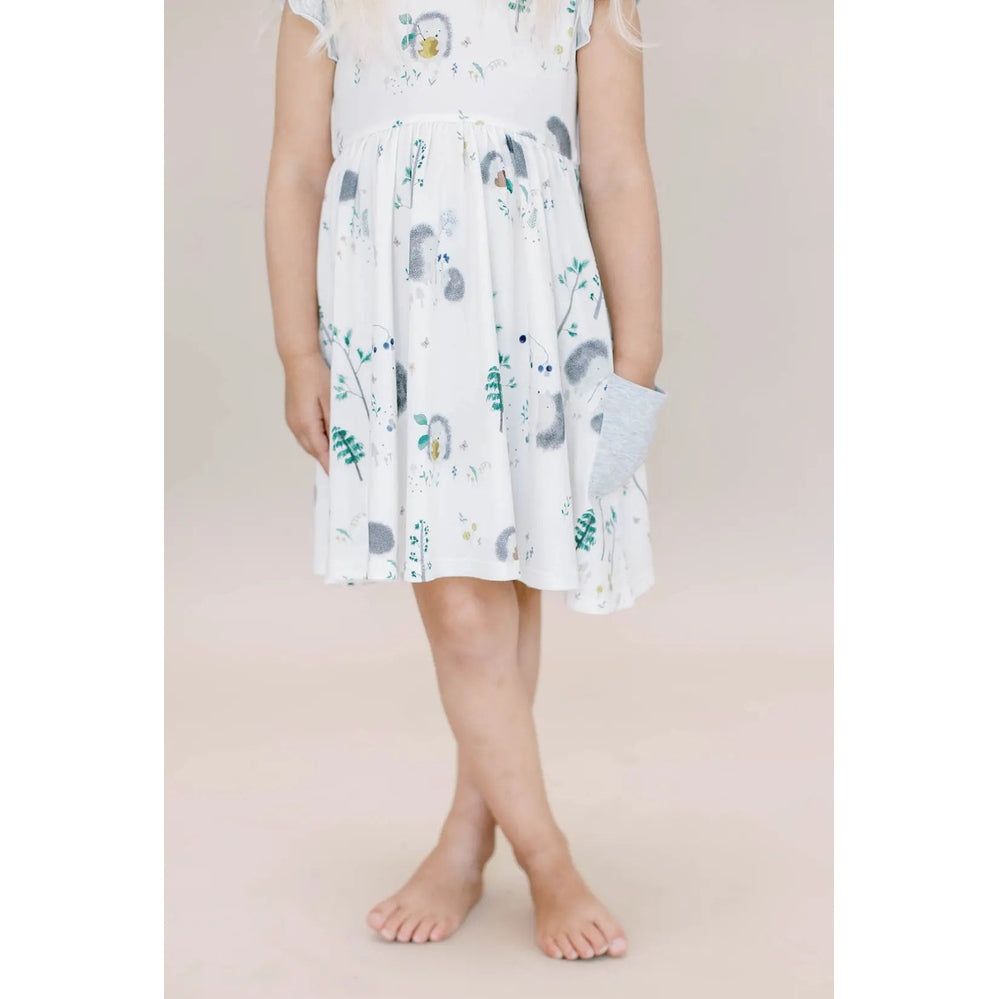 Loulou Lollipop Ruffle Pocket Dress Hedgehogs