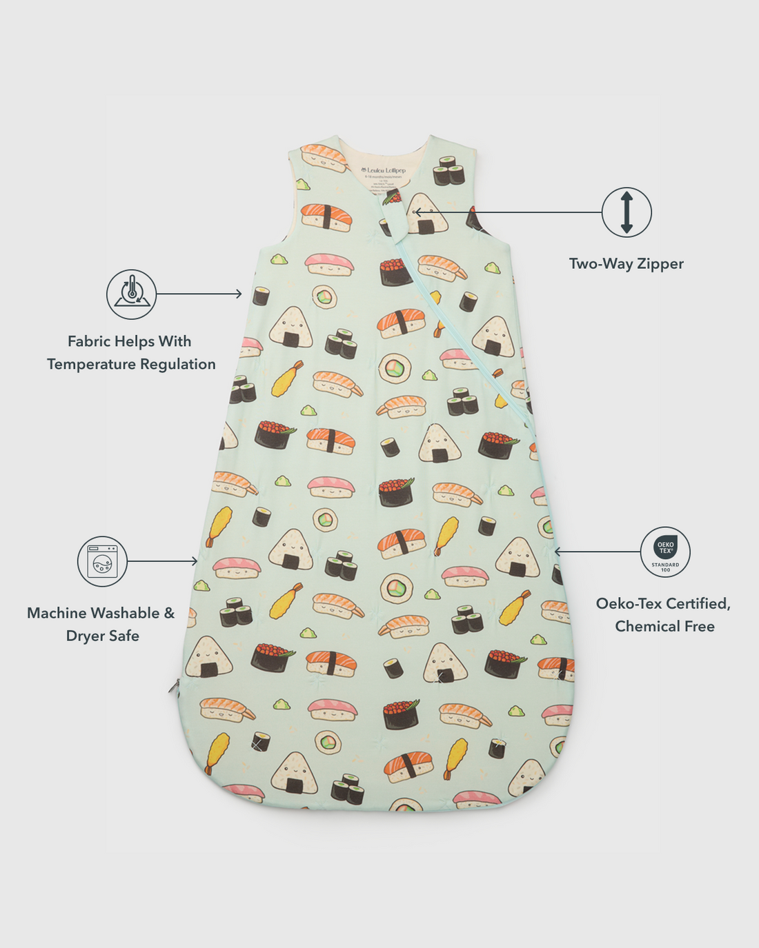 Loulou Lollipop TENCEL™ Sleep Bag 1.0 TOG - Sushi – additional product view 6 of 6
