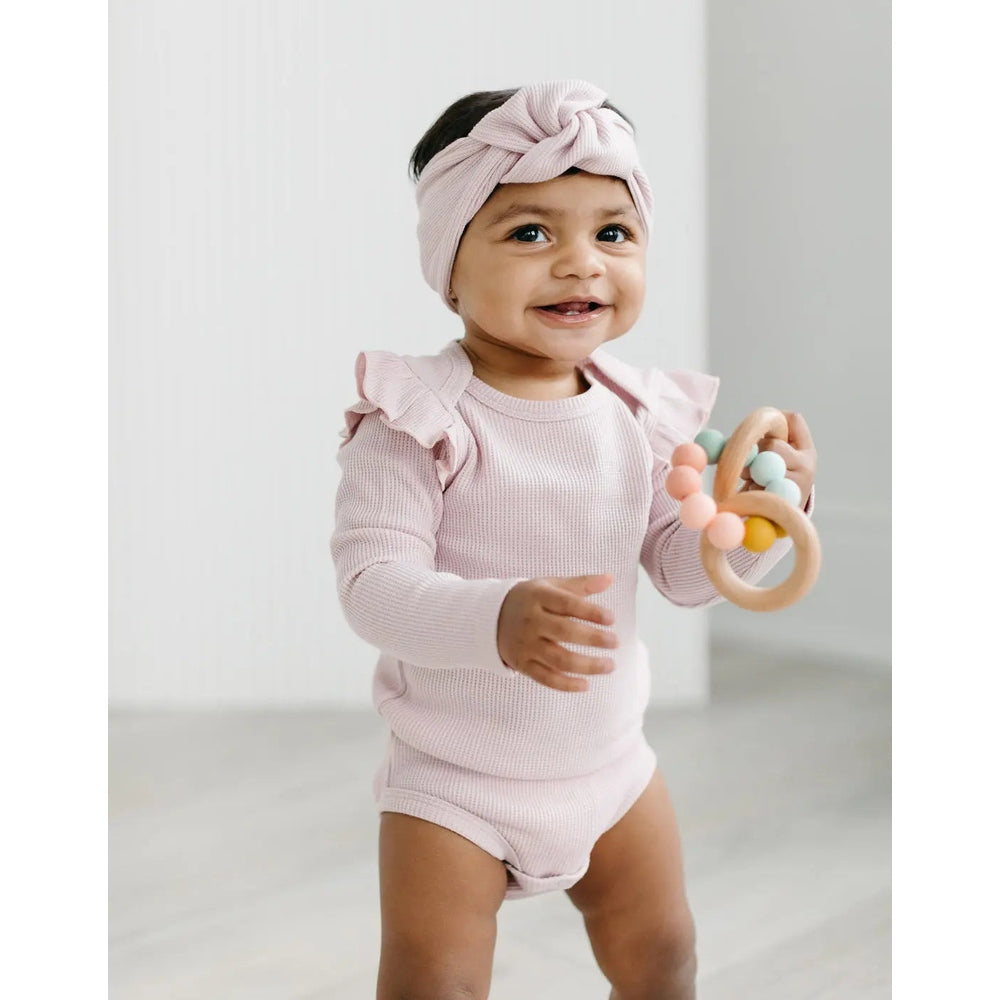 Loulou Lollipop Waffle Knotted Headband Blush Pink