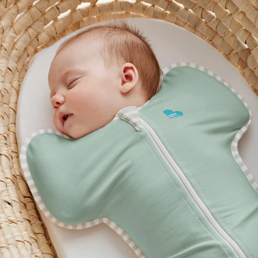 Love To Dream Swaddle Up Cotton 0.2 Tog Olive baby swaddle with zipper